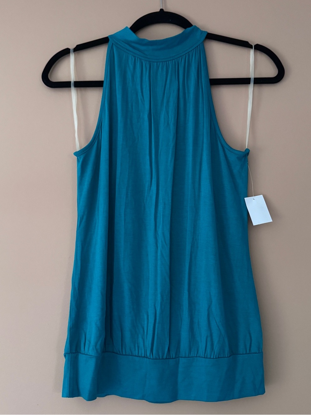Teal Mock Neck Sleeveless Tank